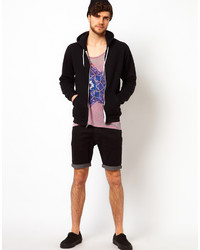 schwarze Jeansshorts von Asos