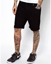 schwarze Jeansshorts von Asos