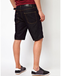 schwarze Jeansshorts