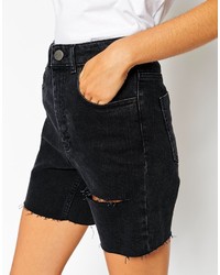 schwarze Jeansshorts von Asos