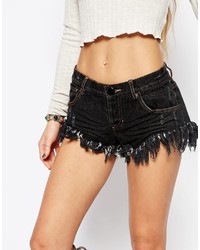 schwarze Jeansshorts von Honey Punch