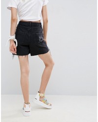 schwarze Jeansshorts von Asos