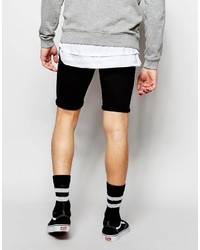 schwarze Jeansshorts von Asos