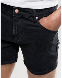 schwarze Jeansshorts von Asos