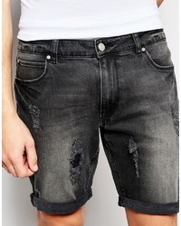 schwarze Jeansshorts von Asos