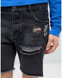 schwarze Jeansshorts von Asos