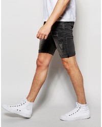 schwarze Jeansshorts von Asos