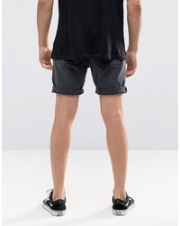 schwarze Jeansshorts von Asos