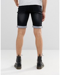 schwarze Jeansshorts