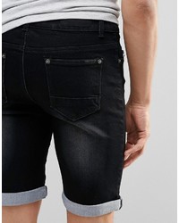 schwarze Jeansshorts