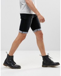 schwarze Jeansshorts