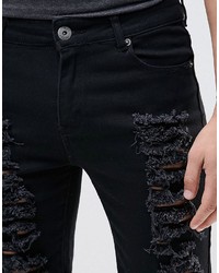 schwarze Jeansshorts