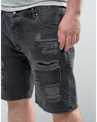 schwarze Jeansshorts von Asos