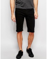 schwarze Jeansshorts