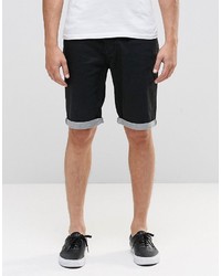 schwarze Jeansshorts