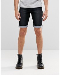 schwarze Jeansshorts