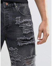 schwarze Jeansshorts von Asos