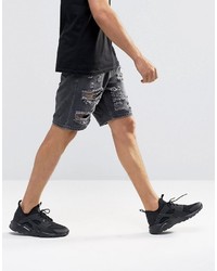 schwarze Jeansshorts von Asos