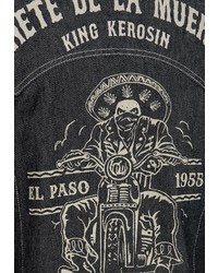 schwarze Jeansweste von KINGKEROSIN