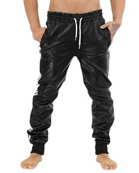 schwarze Jogginghose aus Leder von BOCKLE