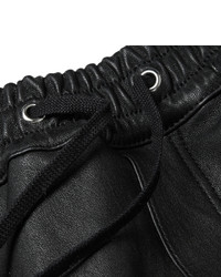 schwarze Jogginghose aus Leder von Balmain