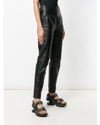 schwarze Karottenhose aus Leder von Christopher Kane