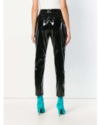 schwarze Karottenhose aus Leder von MSGM