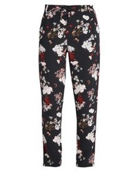 schwarze Karottenhose mit Blumenmuster von Only