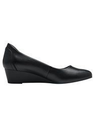 schwarze Keilpumps aus Leder von Jana