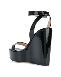 schwarze Keilsandaletten aus Leder von Giuseppe Zanotti Design