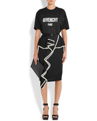 schwarze Keilsandaletten aus Leder von Givenchy