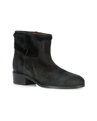 schwarze Keilstiefeletten aus Leder von Chuckies New York