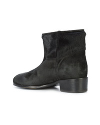 schwarze Keilstiefeletten aus Leder von Chuckies New York