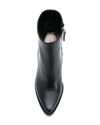 schwarze Keilstiefeletten aus Leder von Alexander McQueen