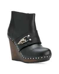 schwarze Keilstiefeletten aus Leder von See by Chloe