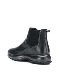 schwarze klobige Chelsea Boots aus Leder von Hogan