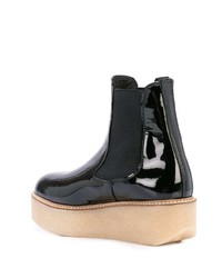 schwarze klobige Chelsea Boots aus Leder von Flamingo's