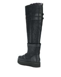 schwarze klobige kniehohe Stiefel aus Leder von UGG Australia