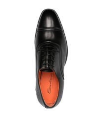 schwarze klobige Leder Derby Schuhe von Santoni