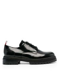 schwarze klobige Leder Derby Schuhe von 424