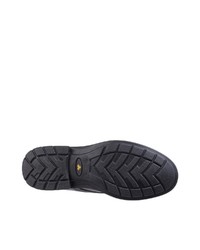 schwarze klobige Leder Derby Schuhe von Amblers Safety