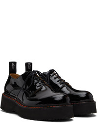 schwarze klobige Leder Derby Schuhe von R13