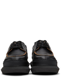 schwarze klobige Leder Derby Schuhe von Sacai