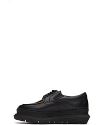 schwarze klobige Leder Derby Schuhe von Sacai
