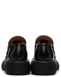 schwarze klobige Leder Derby Schuhe von Bottega Veneta