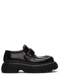 schwarze klobige Leder Derby Schuhe von Bottega Veneta