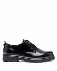 schwarze klobige Leder Derby Schuhe von Calvin Klein