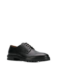 schwarze klobige Leder Derby Schuhe von Lanvin