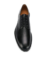 schwarze klobige Leder Derby Schuhe von Lanvin