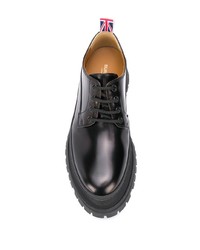 schwarze klobige Leder Derby Schuhe von Burberry